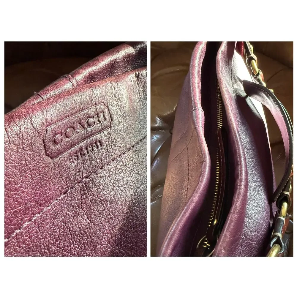 Coach Medium Carly Leather Hobo Bag Plum Purple Leather F0882-10615 2008